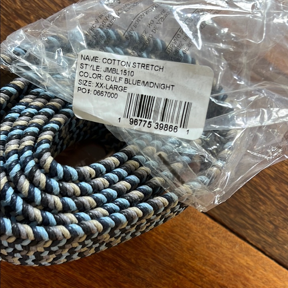 johnnie-O XXL Gulf Blue/Midnight Cotton Stretch Belt - Picture 2 of 3